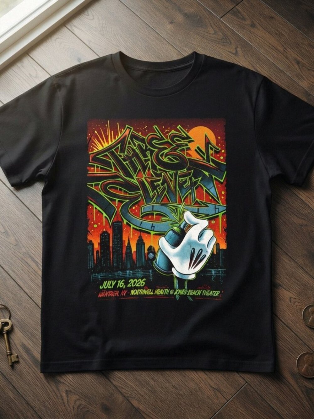 The Offspring July 16 2026 Wantagh NY Concert Graphic Tee Black T-Shirt